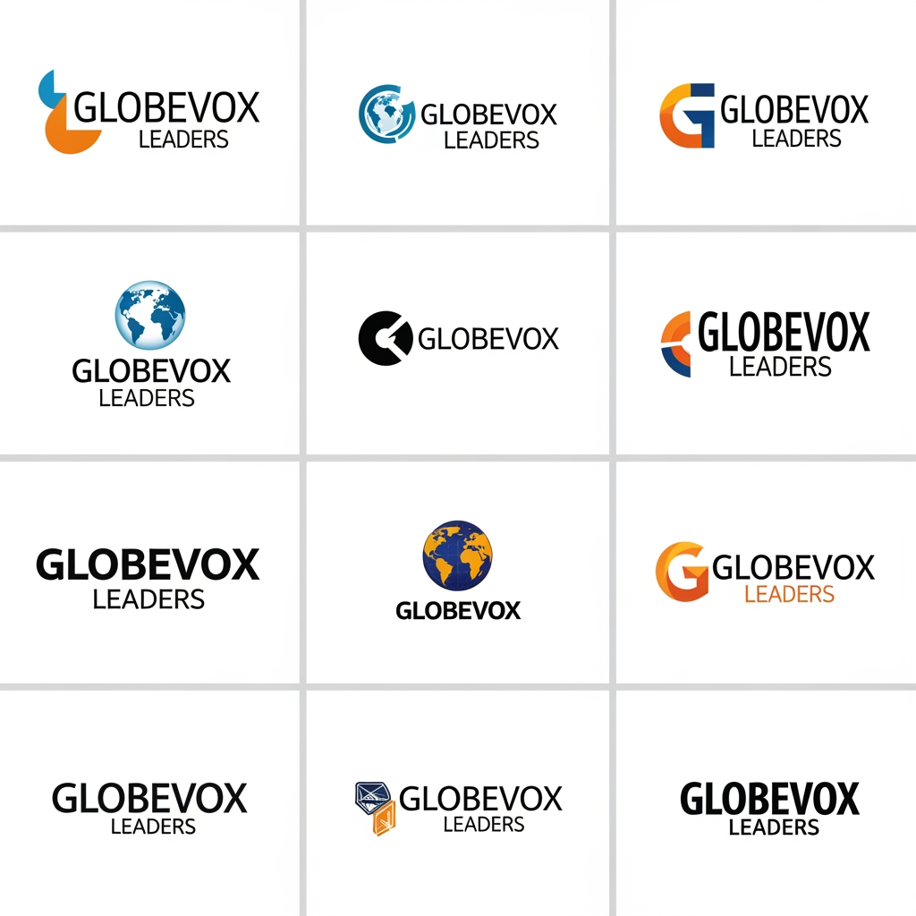 AI Design for give logo options for 'Globevox leaders' a business magazine brand