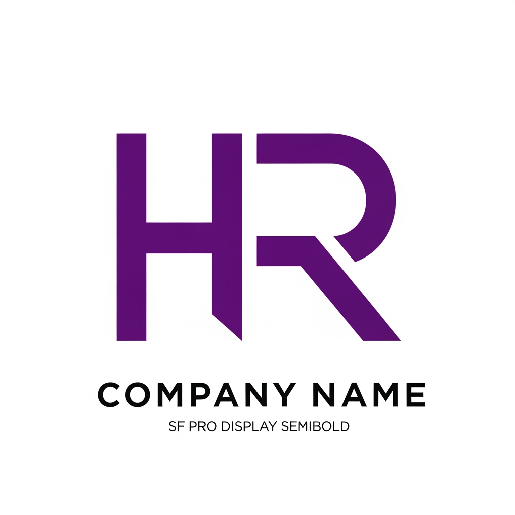 AI Design for Create a modern geometric monogram logo using the letters H and R merged into one seamless shape.
The logo should be bold, minimal and highly scalable.
Use straight edges, clean cuts and balanced negative space.
Avoid gradients, shadows, leaves, people, stars, checkmarks and generic habit icons.
The symbol should look like a premium SaaS or fintech brand.
Style references:
Linear
Stripe
Arc Browser
Notion
Color:
#8046F4
Background:
White
Typography:
Satoshi Bold
or
SF Pro Display Semibold
Logo should work perfectly as:
- App icon
- Splash screen
- Play Store icon
- Favicon
Flat vector only.