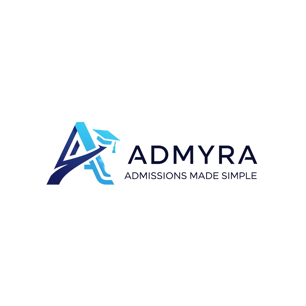 AI Design for i want logo for my college admission software name as Admyra