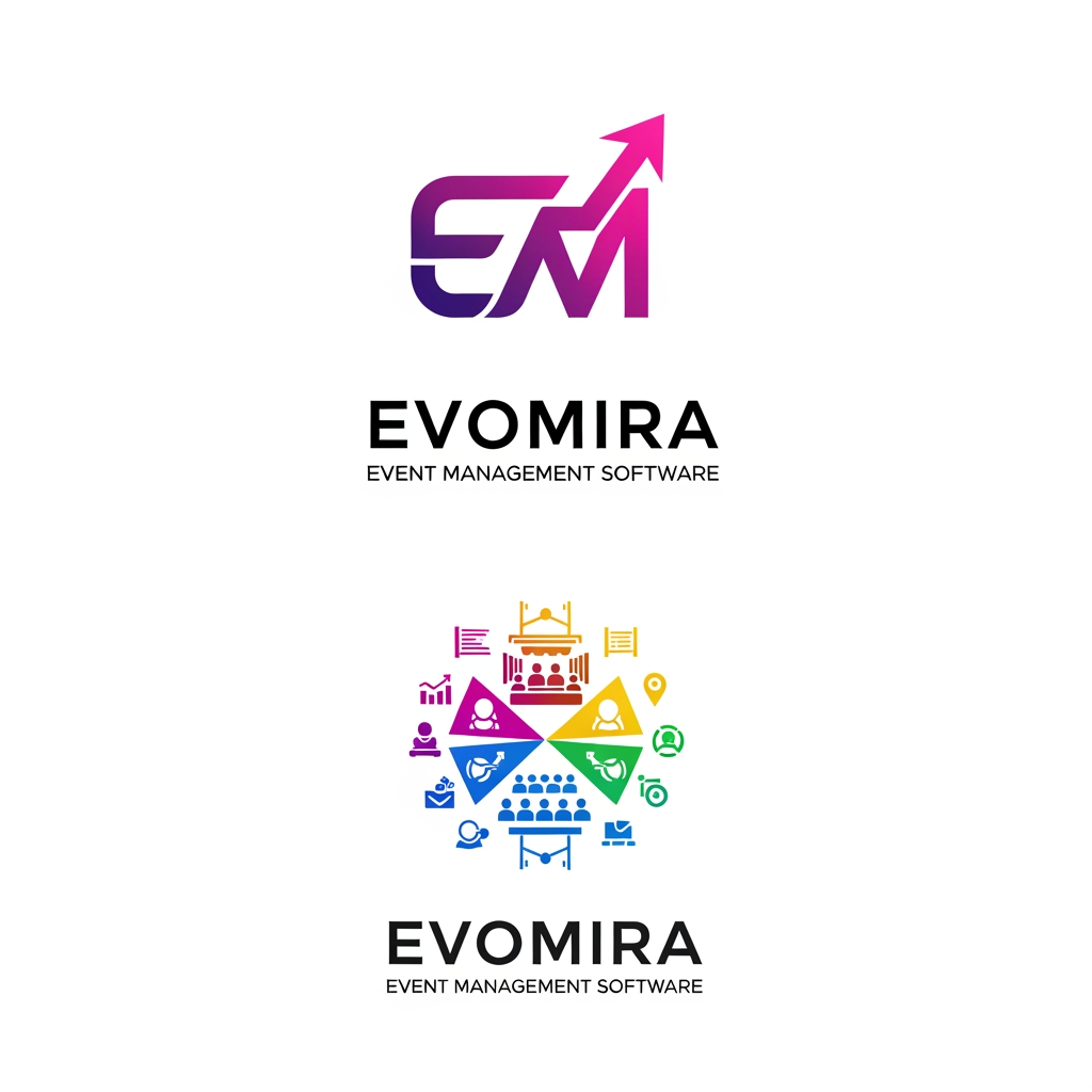 AI Design for need more logo varient for Evomira which is for Event management software, need more creative