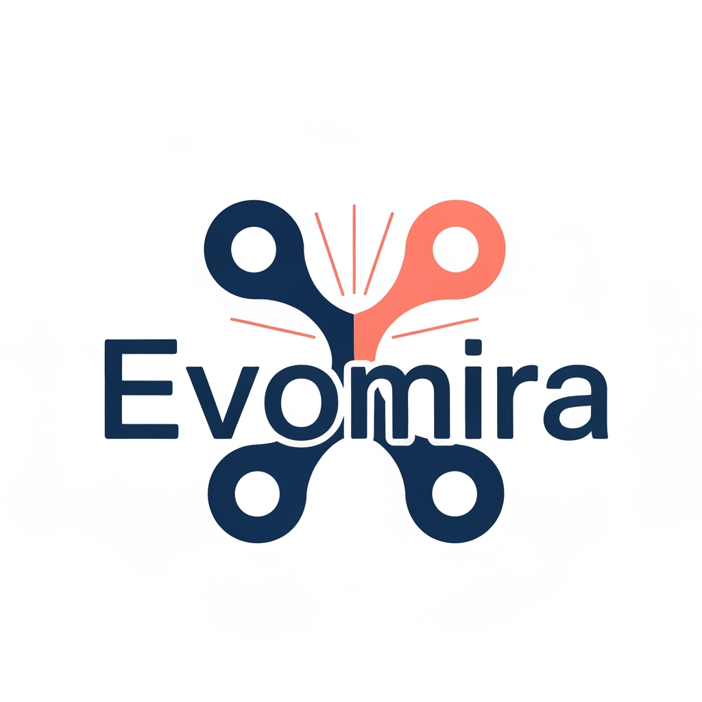 AI Design for my product name is Evomira which is based on event management software, i want logo for thta which is more creative and unique with relative