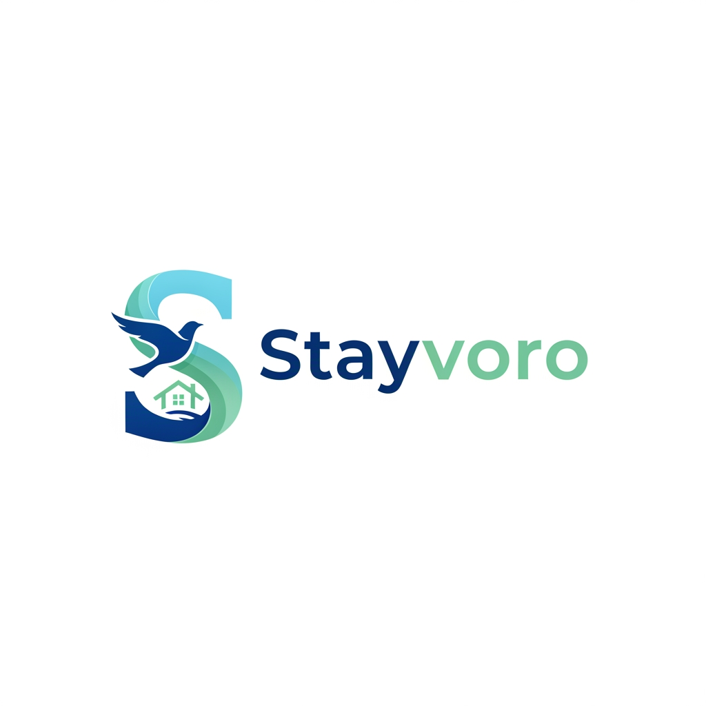 AI Design for i want logo for my resort booking site name as Stayvoro