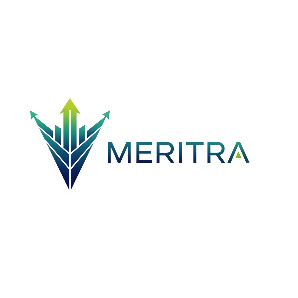 AI Design for i want logo for my Appraisal software name as Meritra