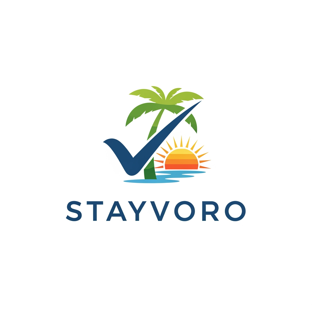 AI Design for i want logo for my resort booking site name as Stayvoro