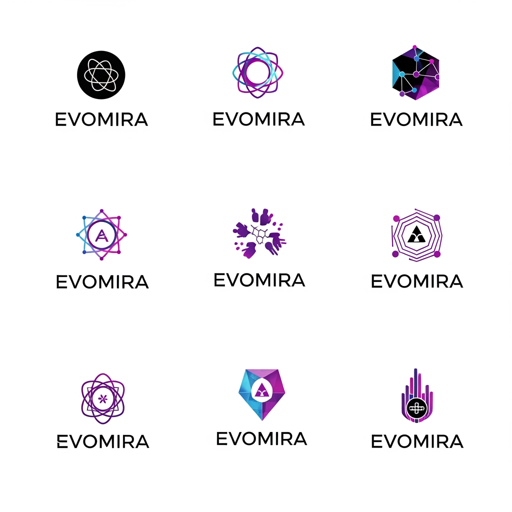 AI Design for need more logo varient for Evomira which is for Event management software, need more creative