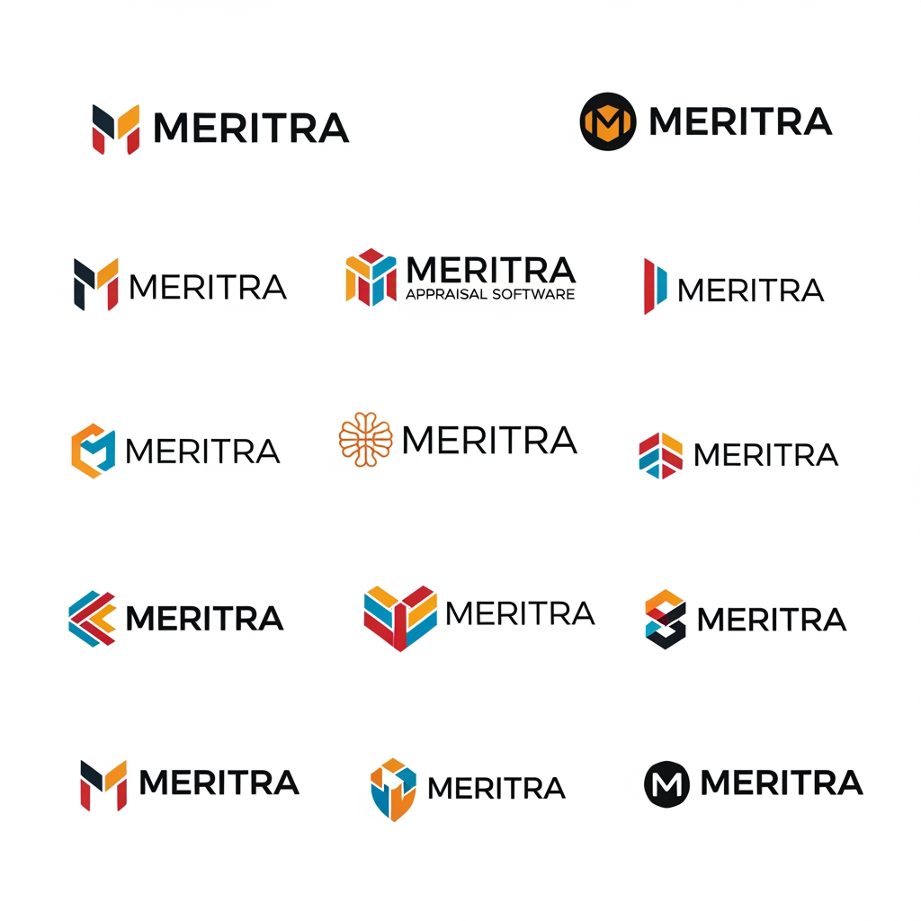 AI Design for need more logo varient for Meritra which is for appraisal software