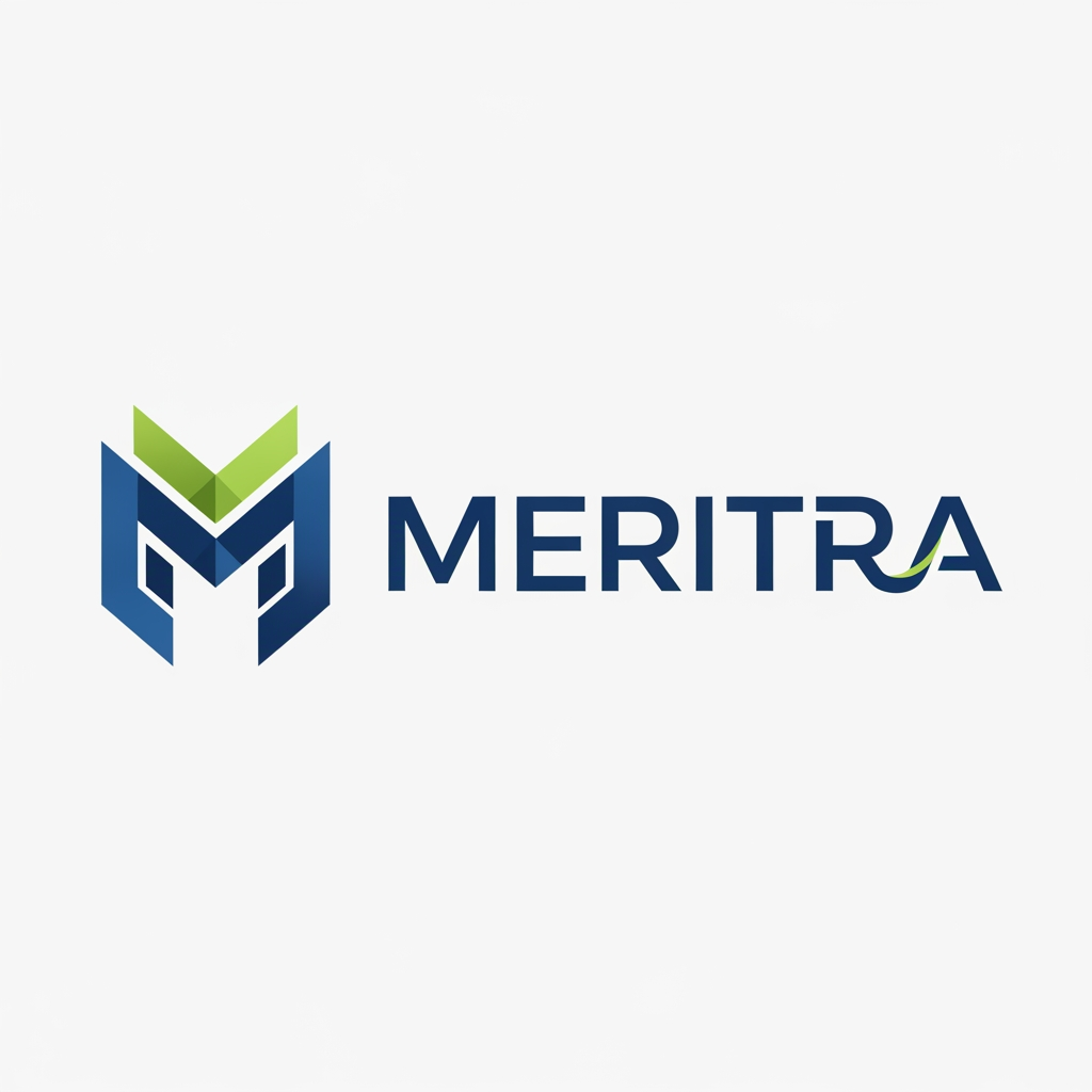 AI Design for i want logo for my Appraisal software name as Meritra