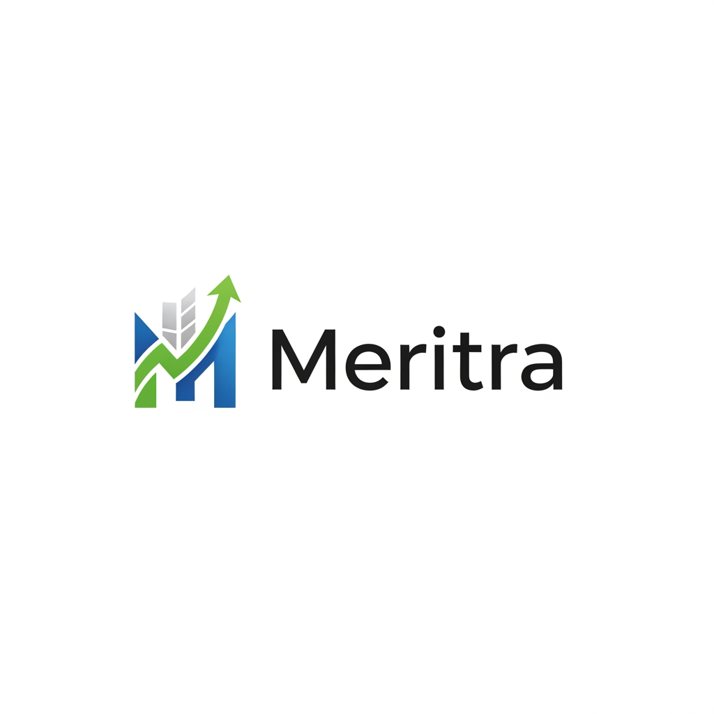 AI Design for i want logo for my Appraisal software name as Meritra