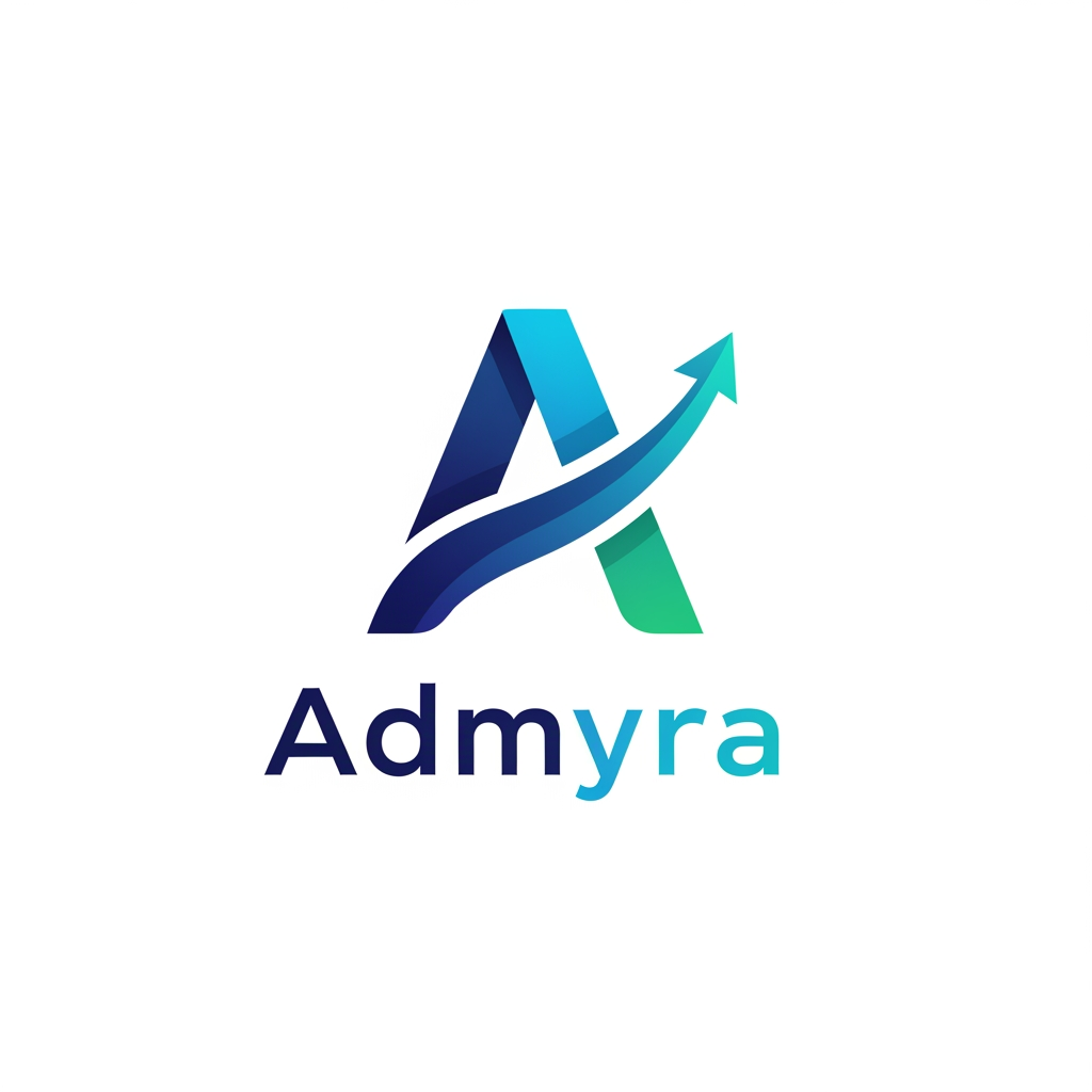 AI Design for i want logo for my college admission software name as Admyra
