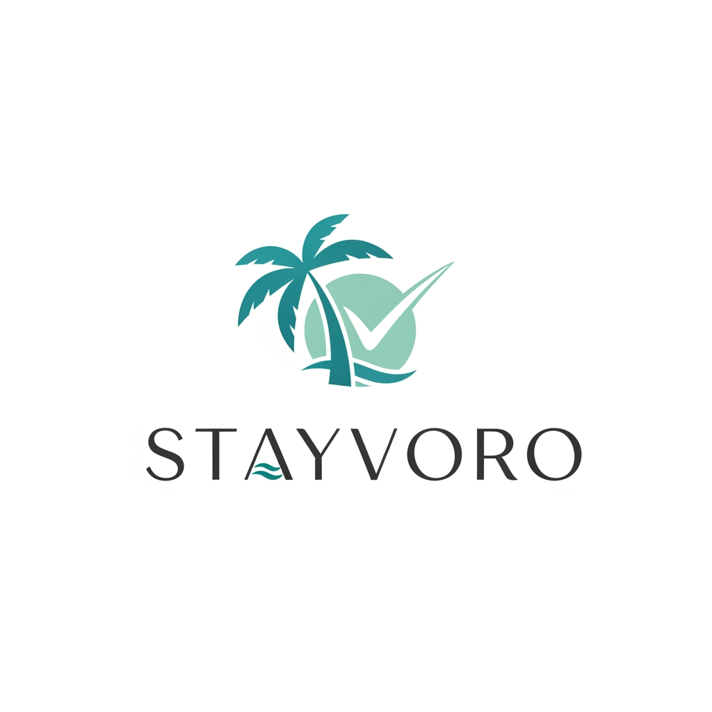 AI Design for i want logo for my resort booking site name as Stayvoro