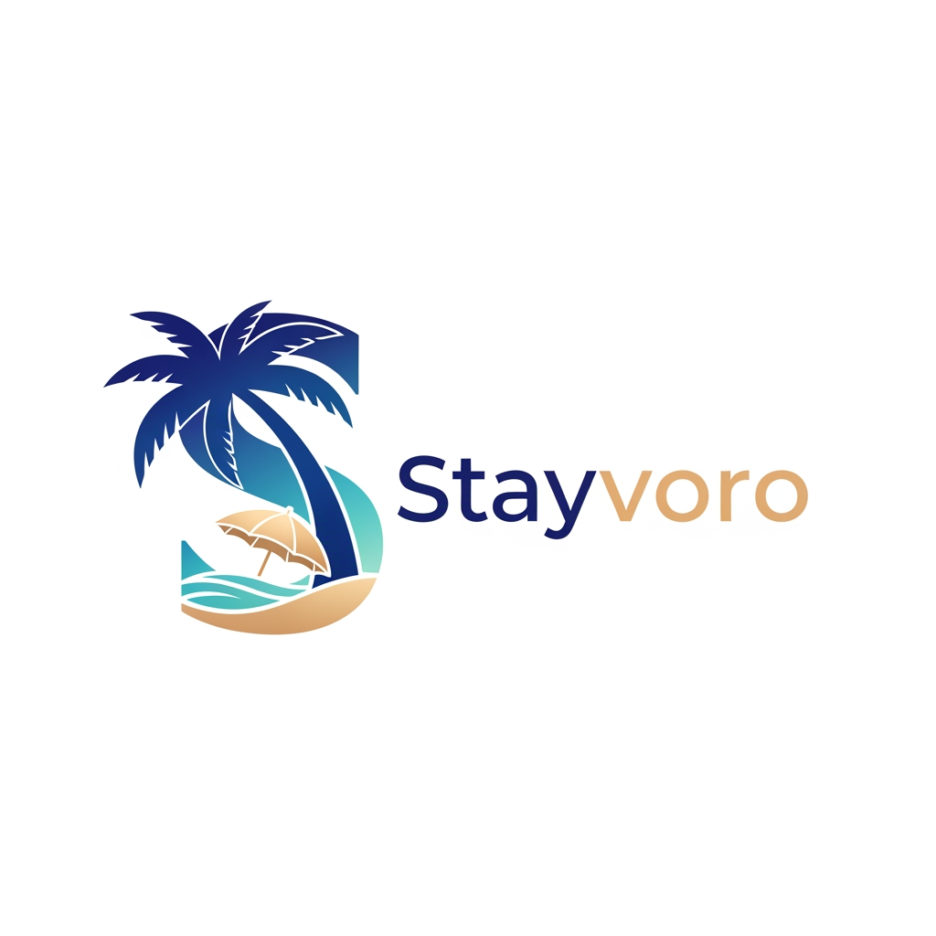 AI Design for i want logo for my resort booking site name as Stayvoro