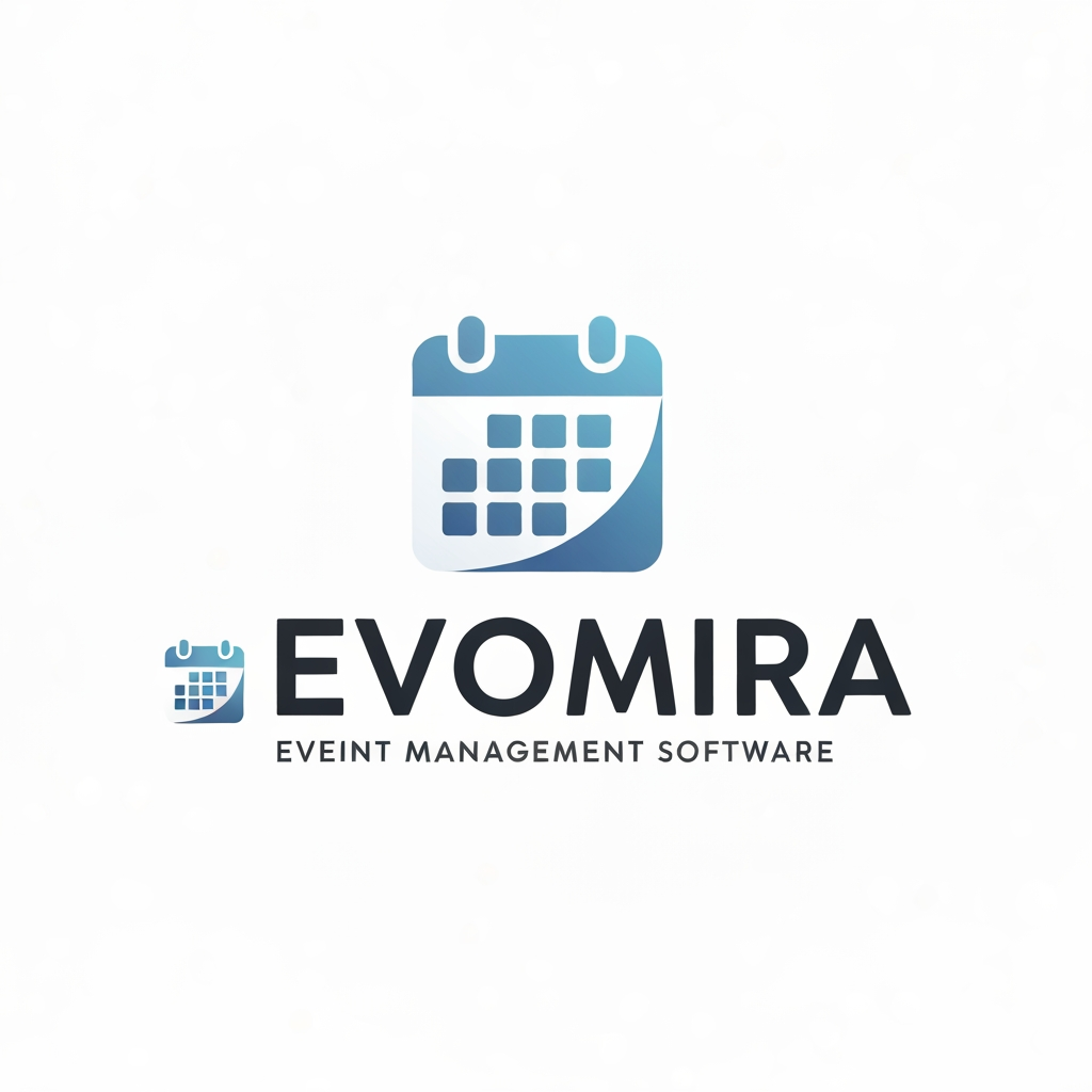 AI Design for my product name is Evomira which is based on event management software, i want logo for thta which is more creative and unique with date calender icon