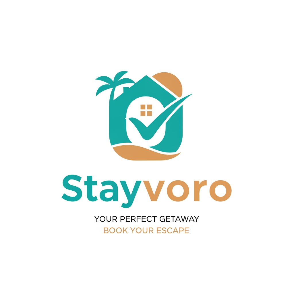 AI Design for i want logo for my resort booking site name as Stayvoro