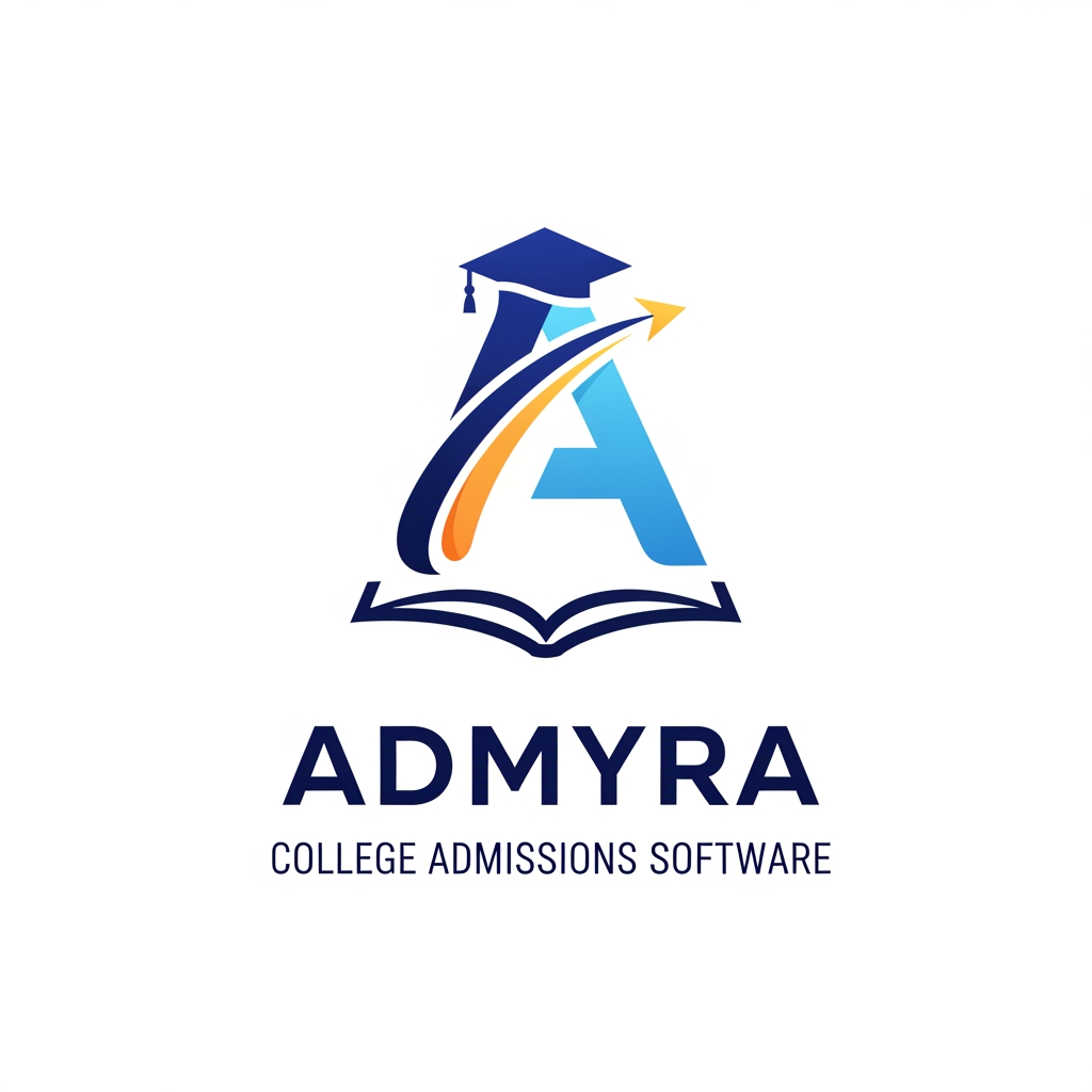 AI Design for i want logo for my college admission software name as Admyra
