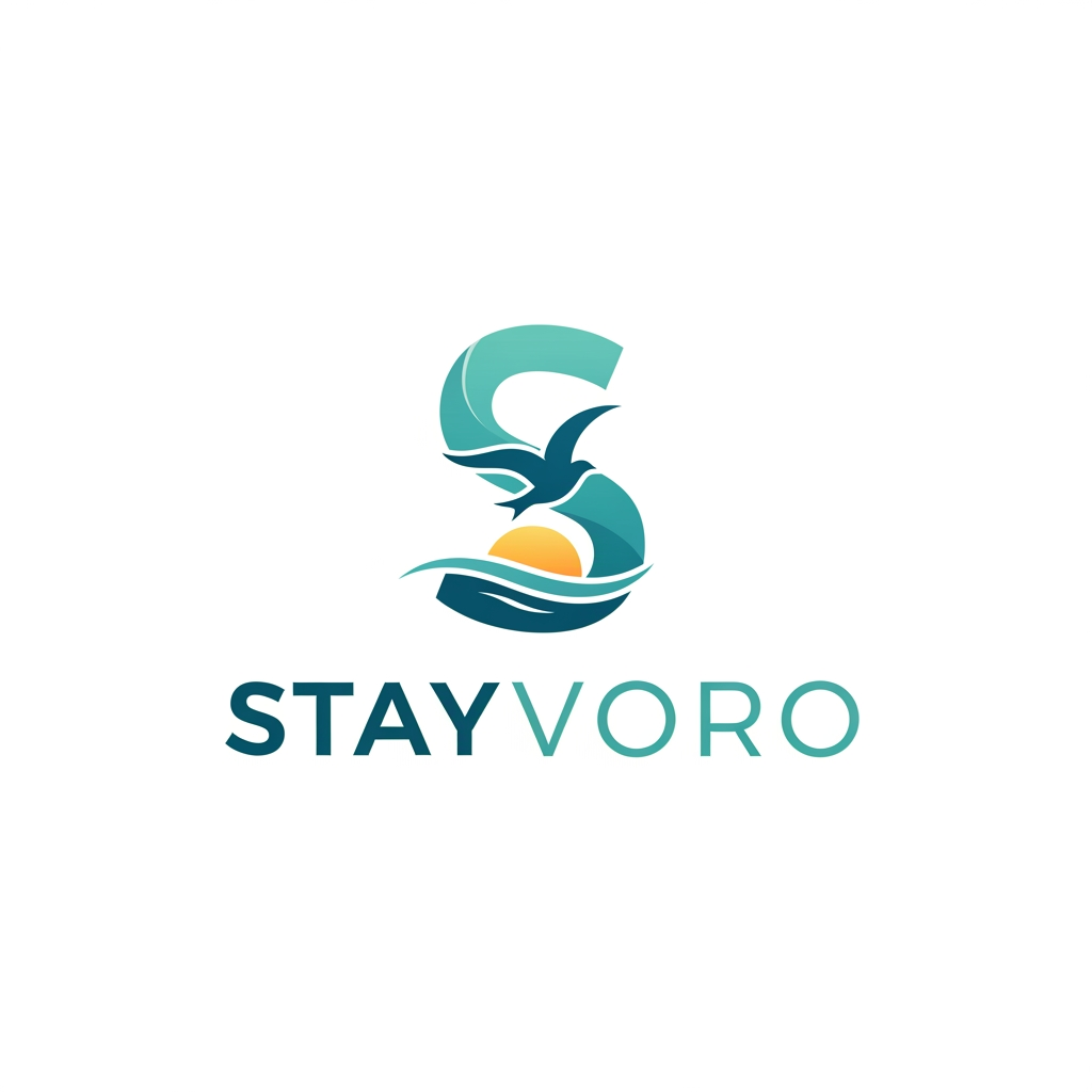 AI Design for i want logo for my resort booking site name as Stayvoro