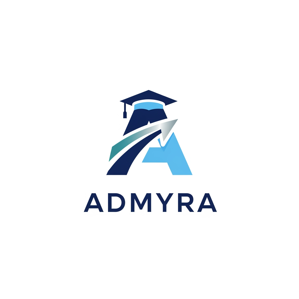 AI Design for i want logo for my college admission software name as Admyra
