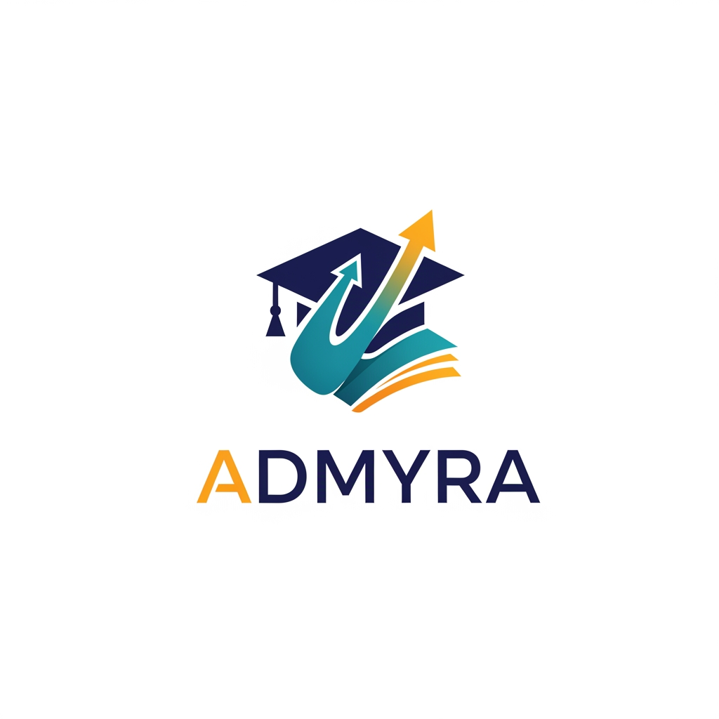 AI Design for i want logo for my college admission software name as Admyra