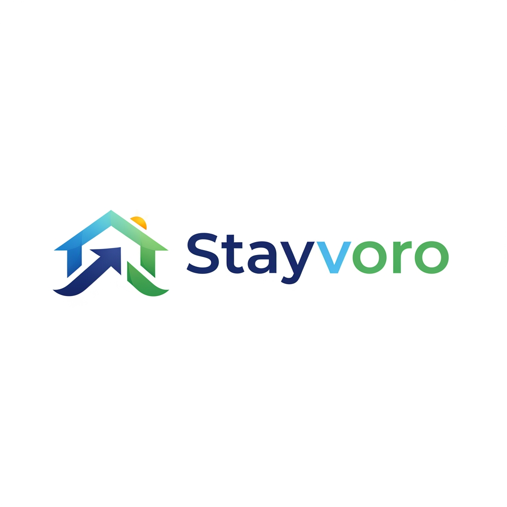 AI Design for i want logo for my resort booking site name as Stayvoro