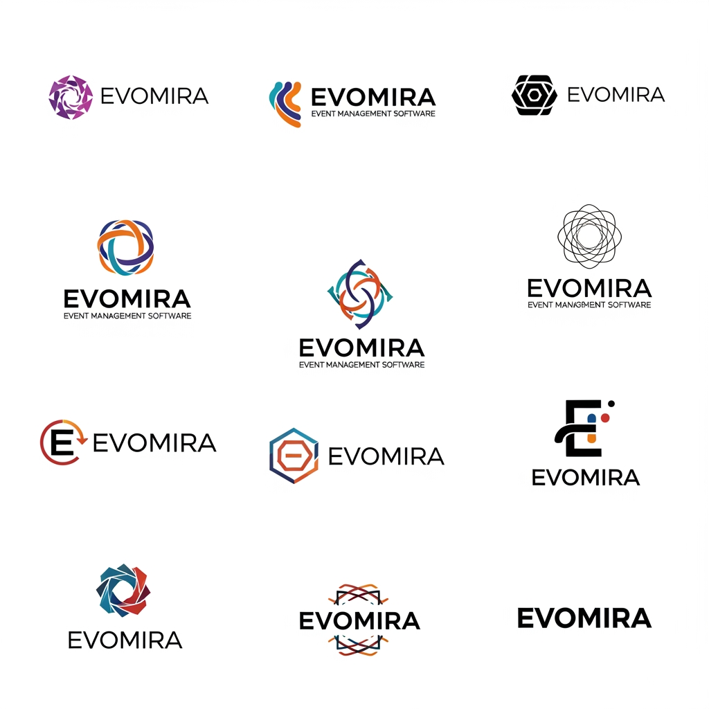 AI Design for need more logo varient for Evomira which is for Event management software, need more creative