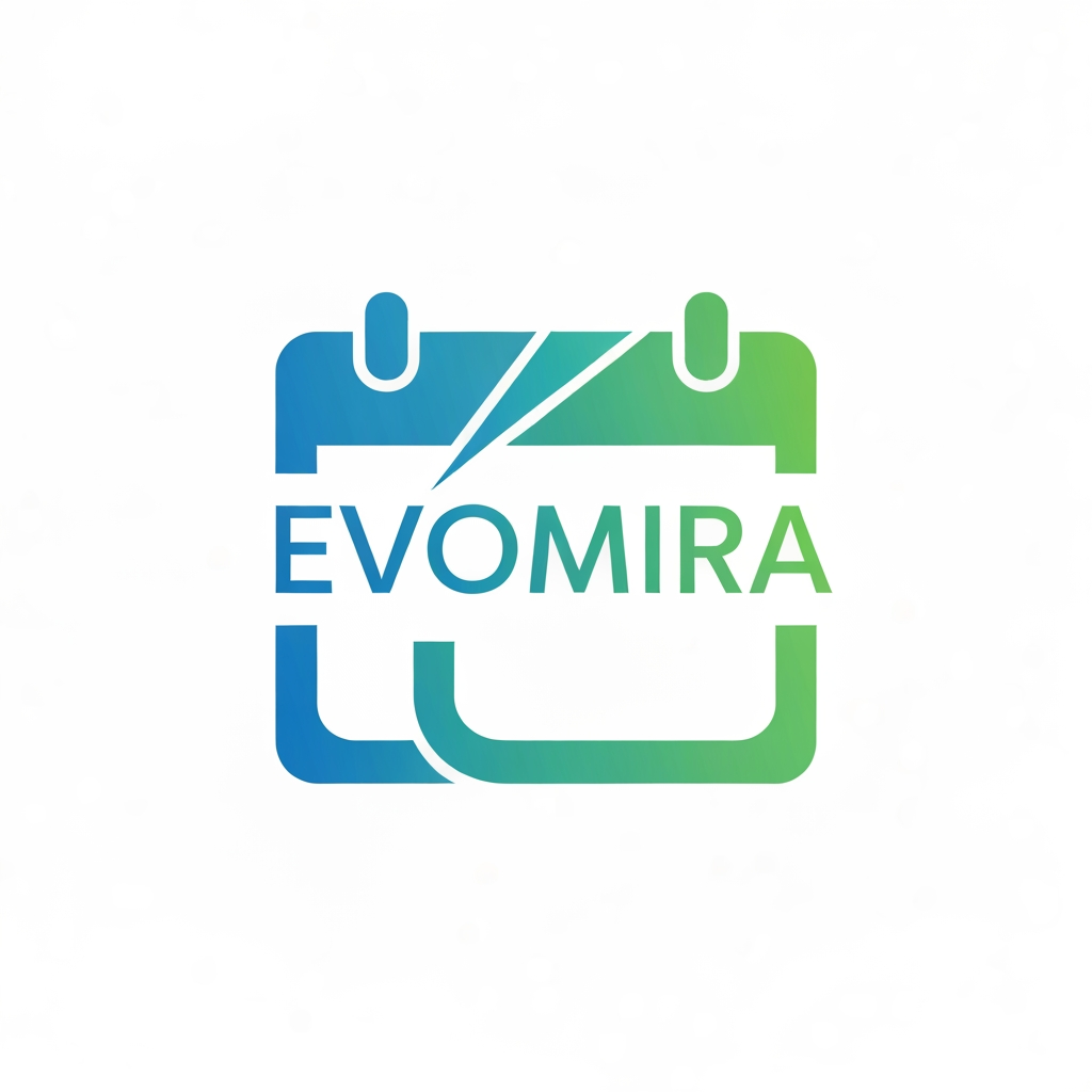 AI Design for my product name is Evomira which is based on event management software, i want logo for thta which is more creative and unique with date calender icon