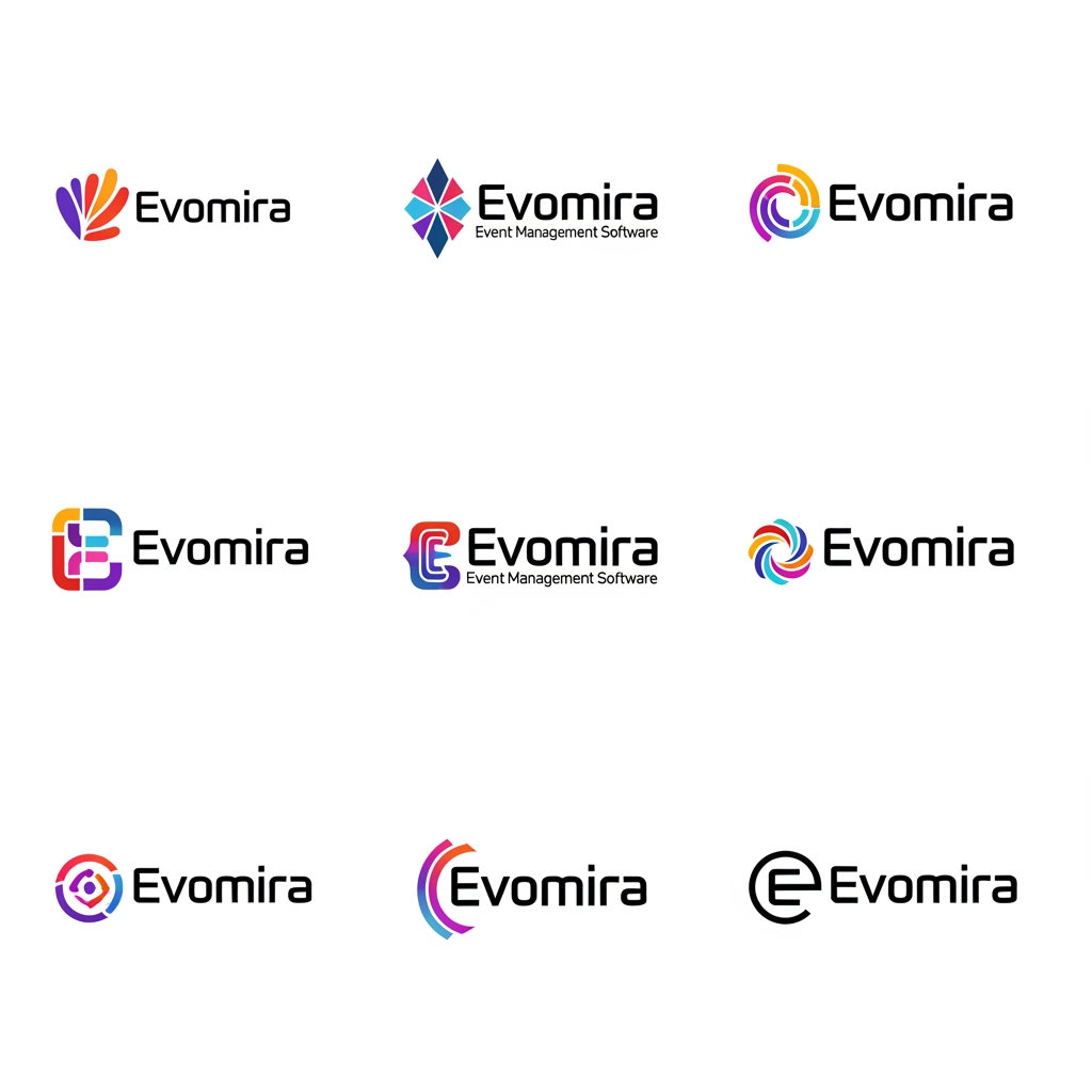 AI Design for need more logo varient for Evomira which is for Event management software, need more creative