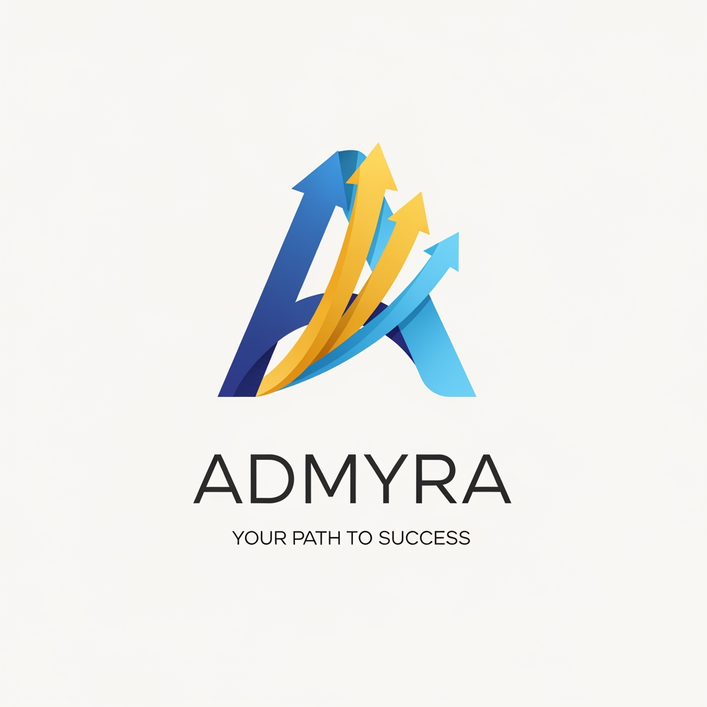 AI Design for i want logo for my college admission software name as Admyra
