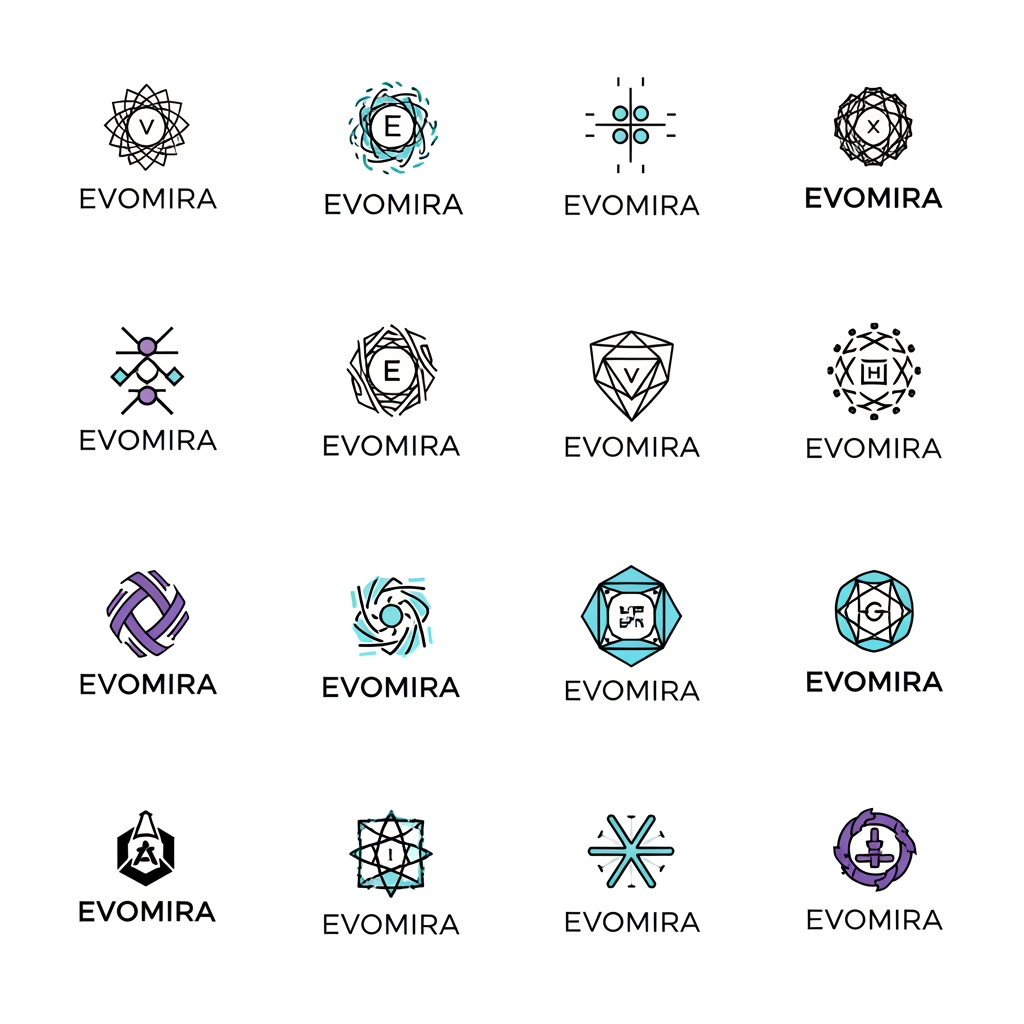 AI Design for need more logo varient for Evomira which is for Event management software, need more creative