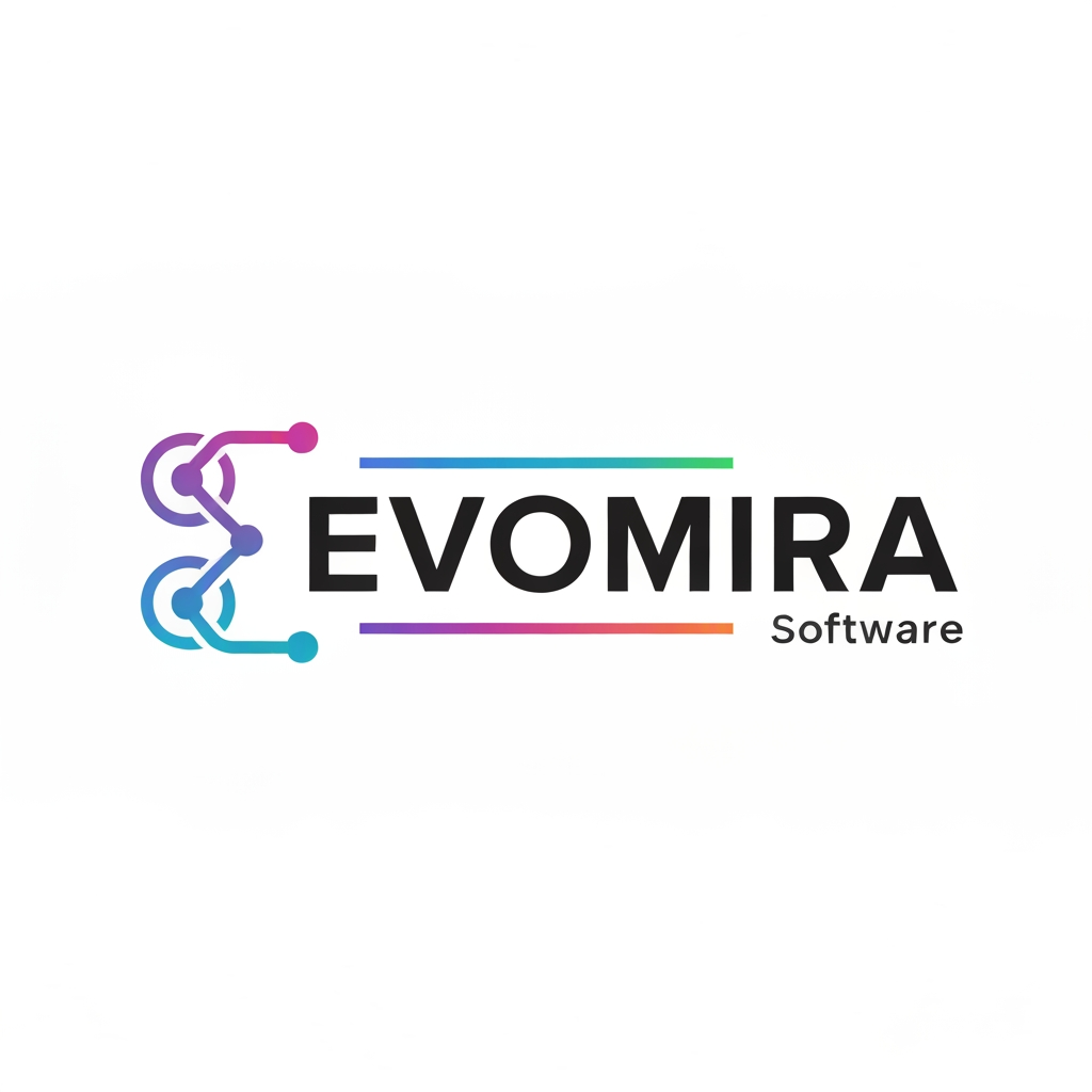 AI Design for my product name is Evomira which is based on event management software, i want logo for thta which is more creative and unique with relative