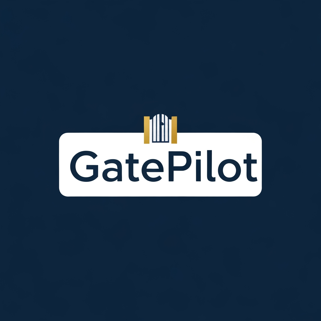 AI Design for I want logo for college gate pass system software, name is GatePilot give me a professional ui for logo