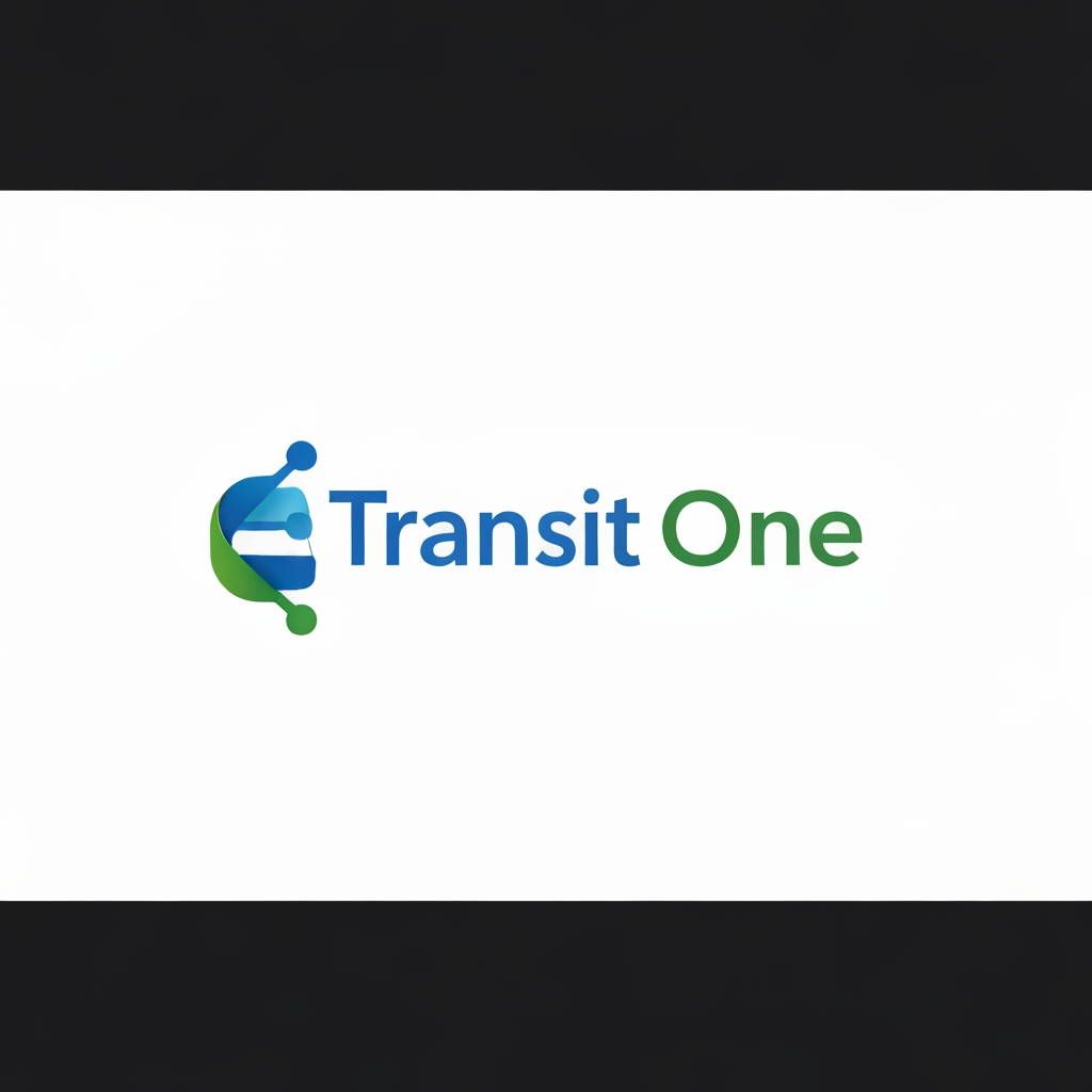 AI Design for I want logo for transport management system sofware, Name is TransitOne give me professional and trendy logo UI