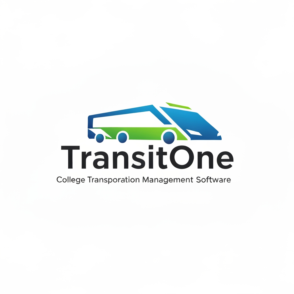 AI Design for I want logo for college transport management system sofware, Name is TransitOne give me professional and trendy logo UI