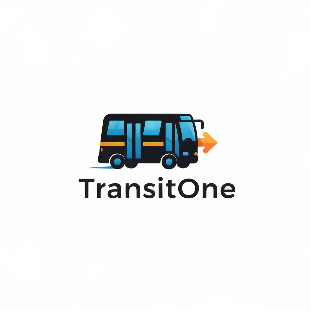AI Design for I want logo for college transport management system sofware, Name is TransitOne give me professional and trendy logo UI