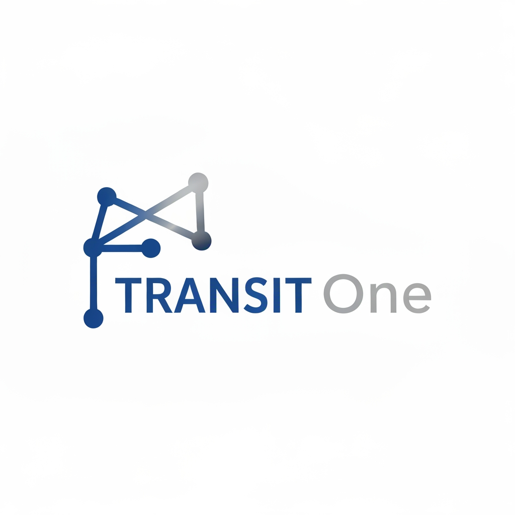 AI Design for I want logo for transport management system sofware, Name is TransitOne give me professional and trendy logo UI