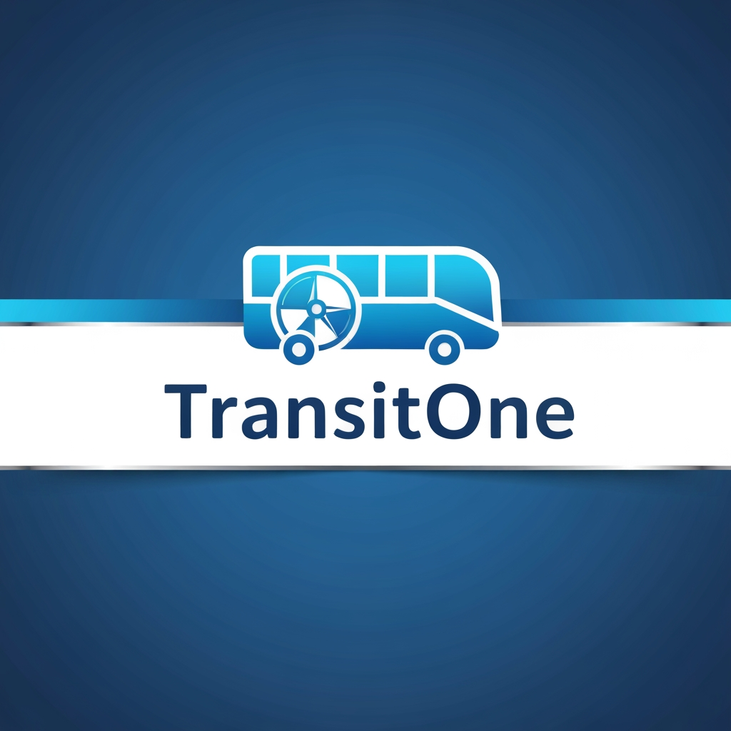 AI Design for I want logo for college transport management system sofware, Name is TransitOne give me professional and trendy logo UI
