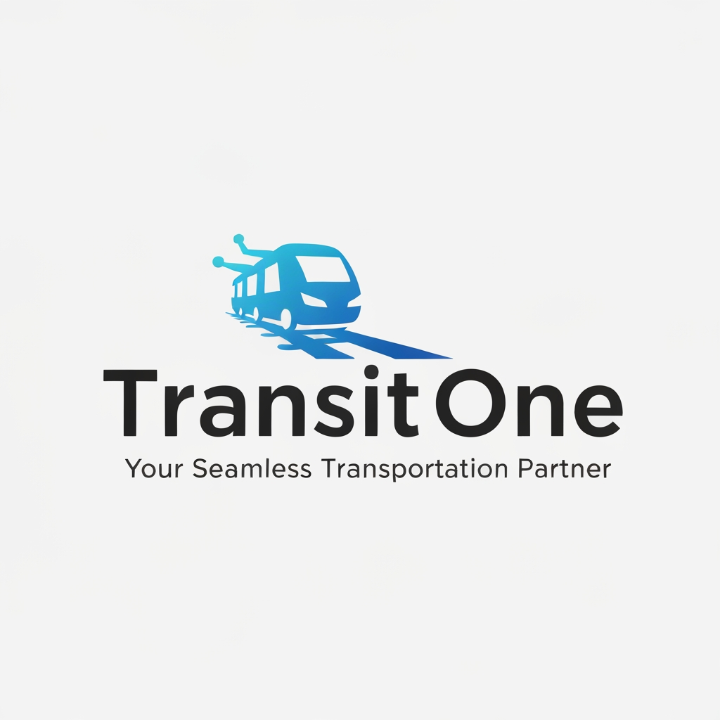 AI Design for I want logo for transport management system sofware, Name is TransitOne give me professional and trendy logo UI