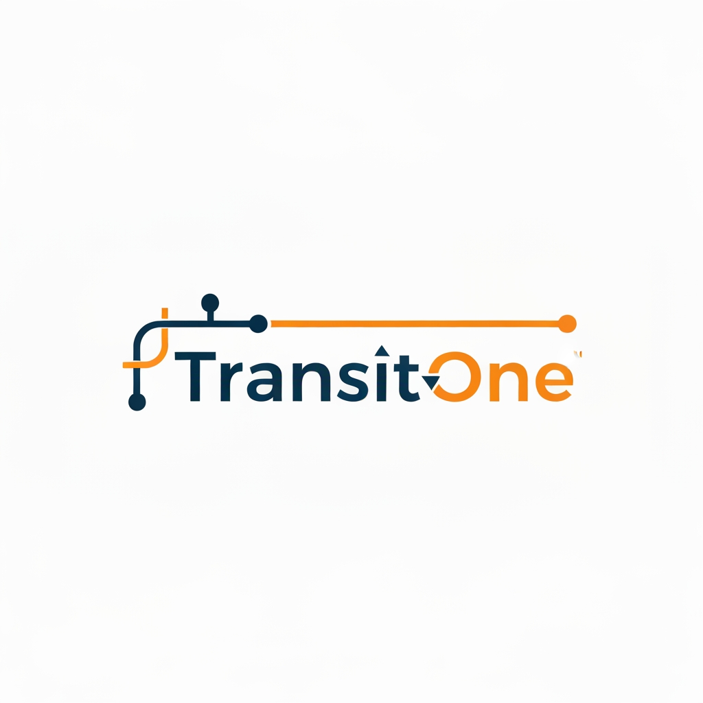AI Design for I want logo for transport management system sofware, Name is TransitOne give me professional and trendy logo UI