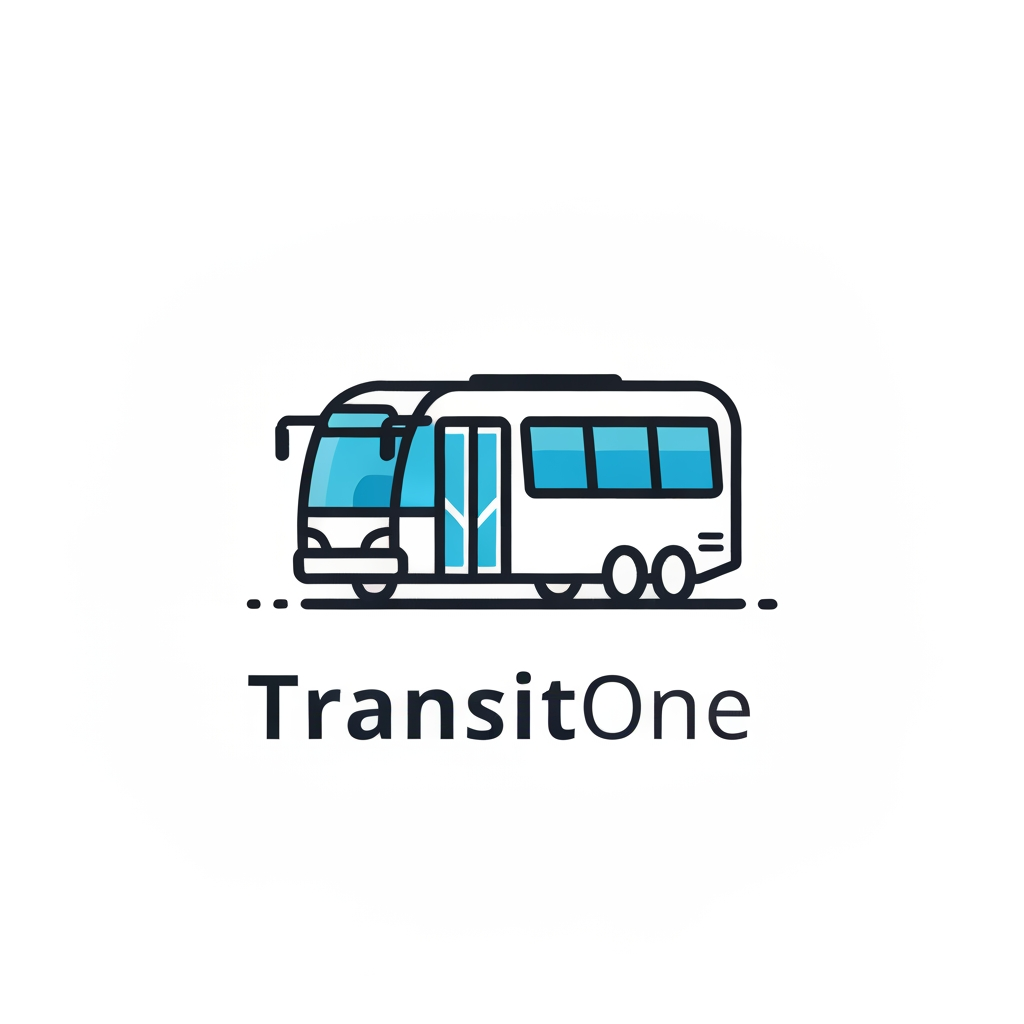 AI Design for I want logo for college transport management system sofware, Name is TransitOne give me professional and trendy logo UI