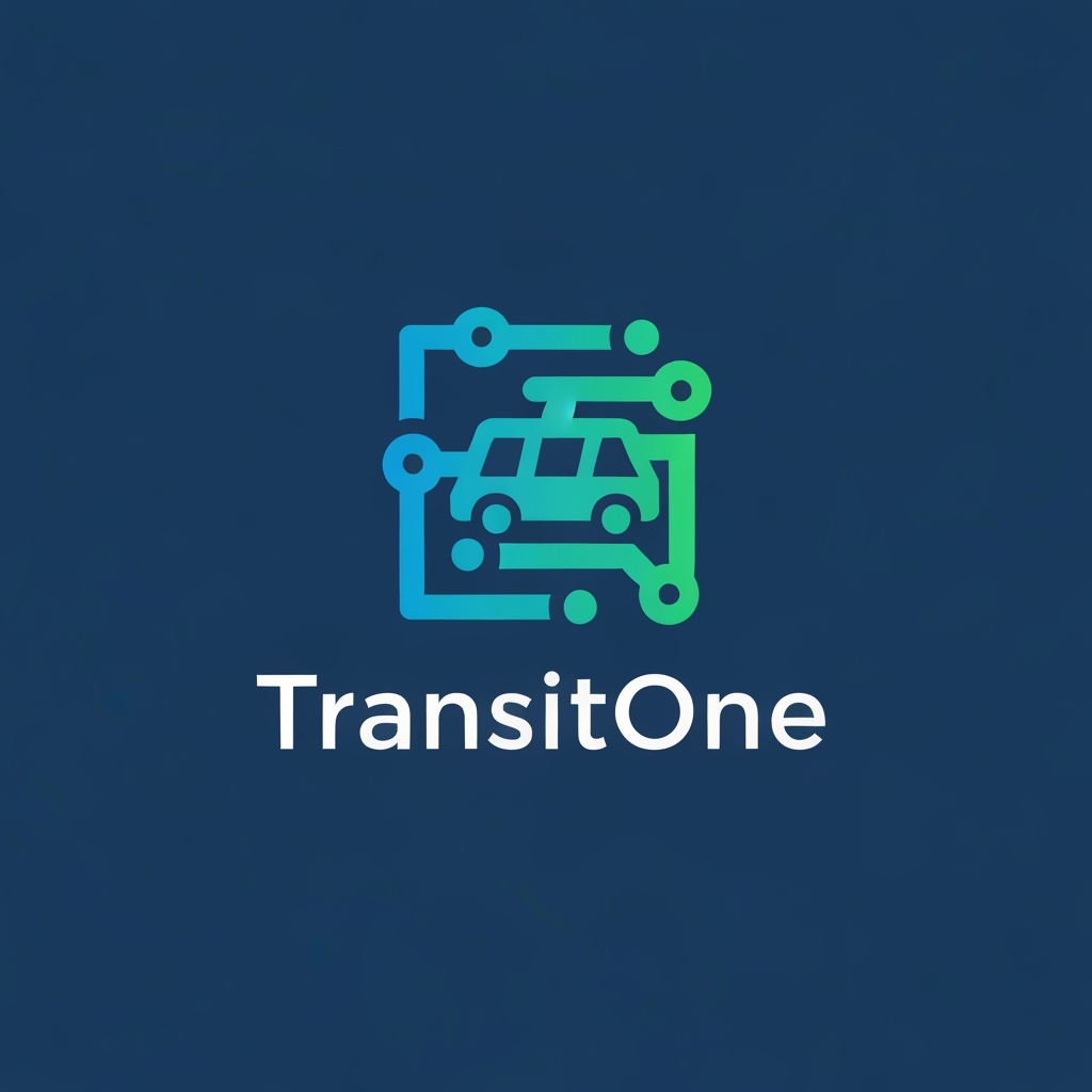 AI Design for I want logo for college transport management system sofware, Name is TransitOne give me professional and trendy logo UI