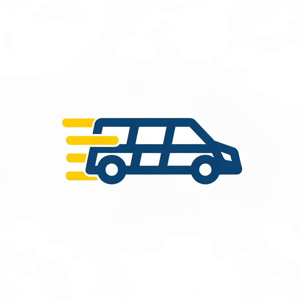 AI Design for A professional and modern logo for a transport management system named TransitOne. The design features sleek, minimalist geometric lines representing movement, global connectivity, and logistics, set against a clean, corporate color palette of navy blue and electric cyan. High-contrast, vector-style composition with a focus on negative space and sophisticated typography. i want like vehicle type of logo