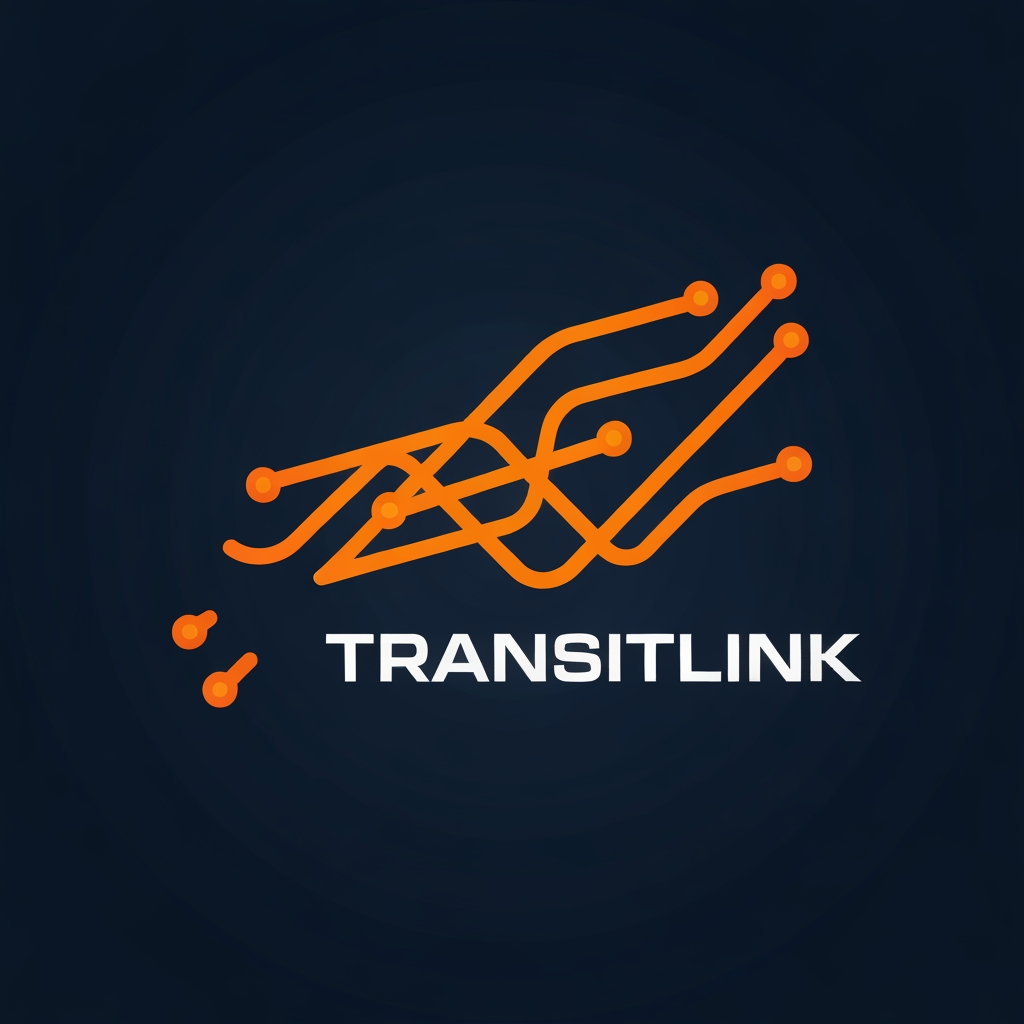 AI Design for A professional and modern logo for a transport management system named TransitOne. The design features sleek, minimalist geometric lines representing movement, global connectivity, and logistics, set against a clean, corporate color palette of navy blue and electric cyan. High-contrast, vector-style composition with a focus on negative space and sophisticated typography. i want like vehicle type of logo