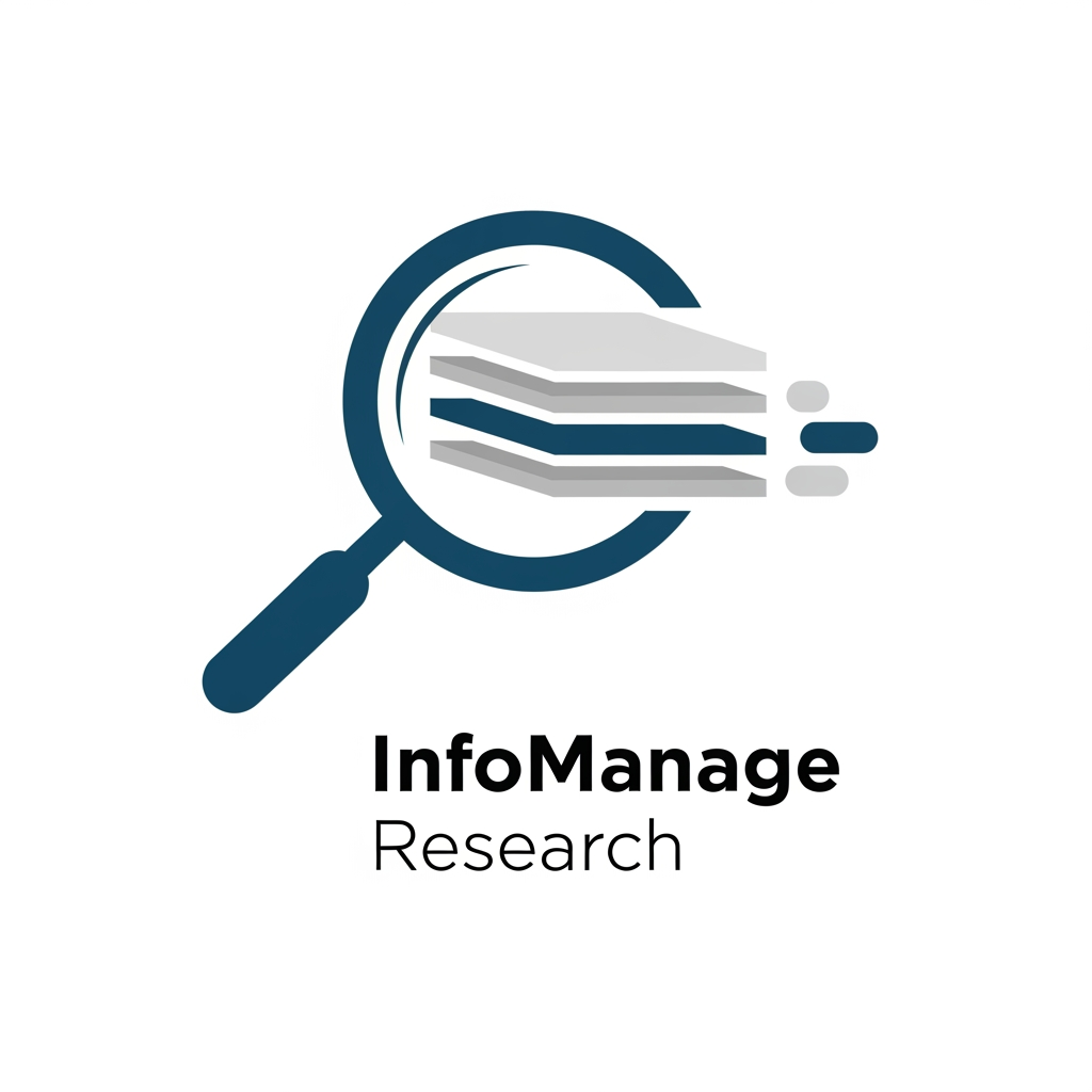 AI Design for A professional, minimalist logo design for a research information management system
