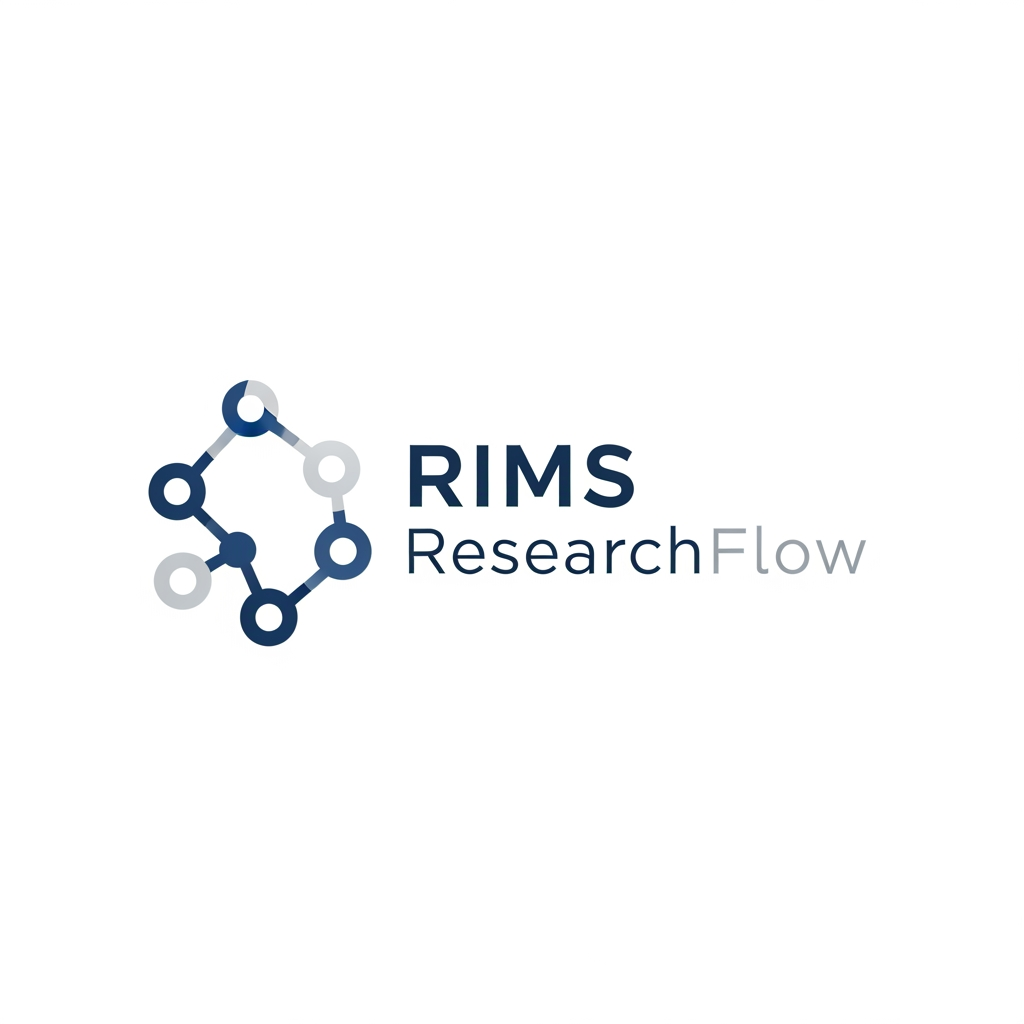 AI Design for A professional, minimalist logo design for a research information management system