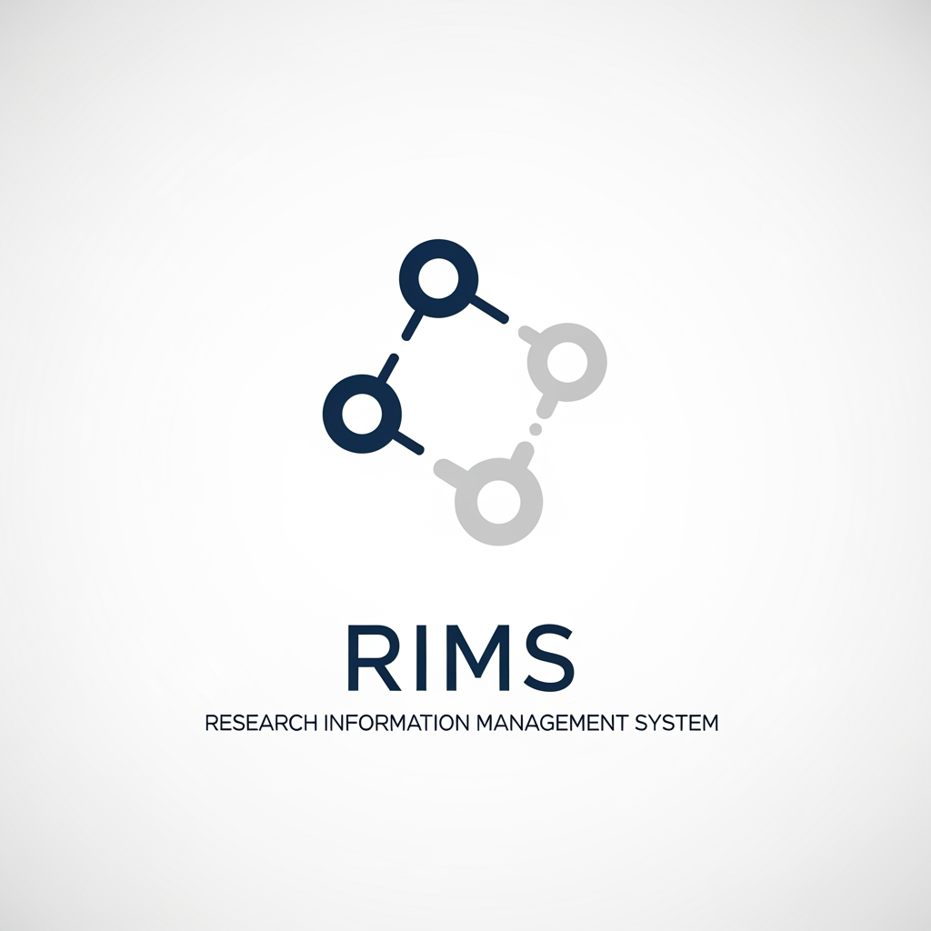 AI Design for A professional, minimalist logo design for a research information management system