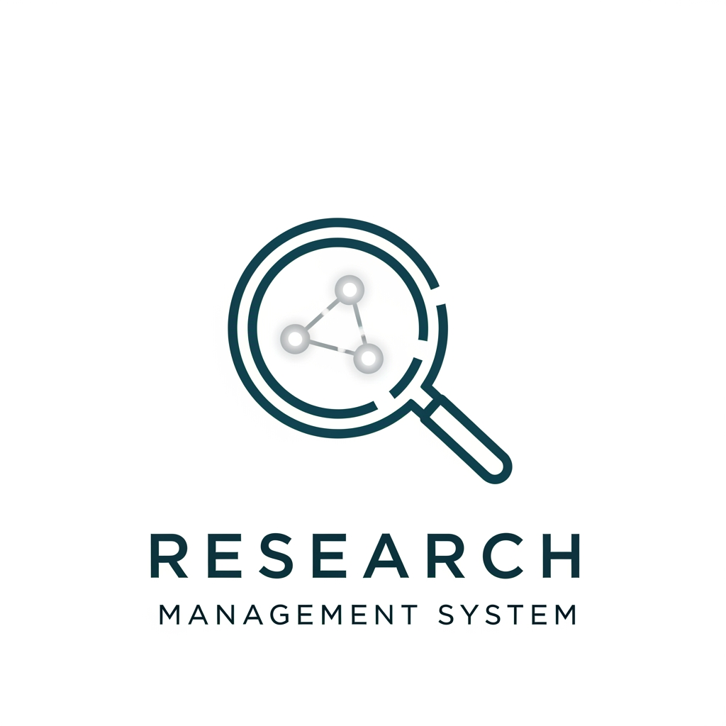 AI Design for A modern, minimalist logo design for a research management system