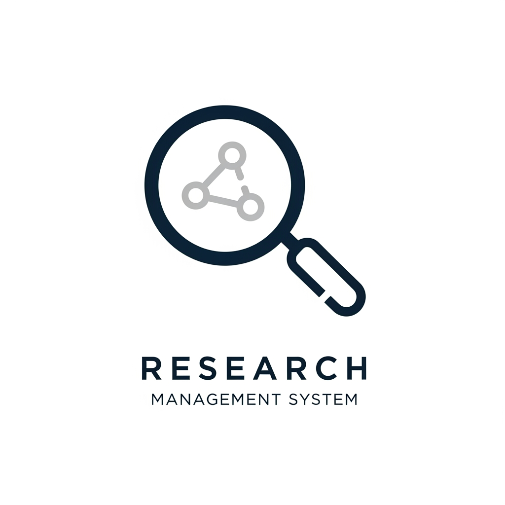 AI Design for A modern, minimalist logo design for a research management system