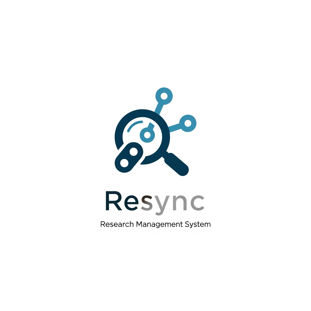 AI Design for A modern, minimalist logo design for a research management system
