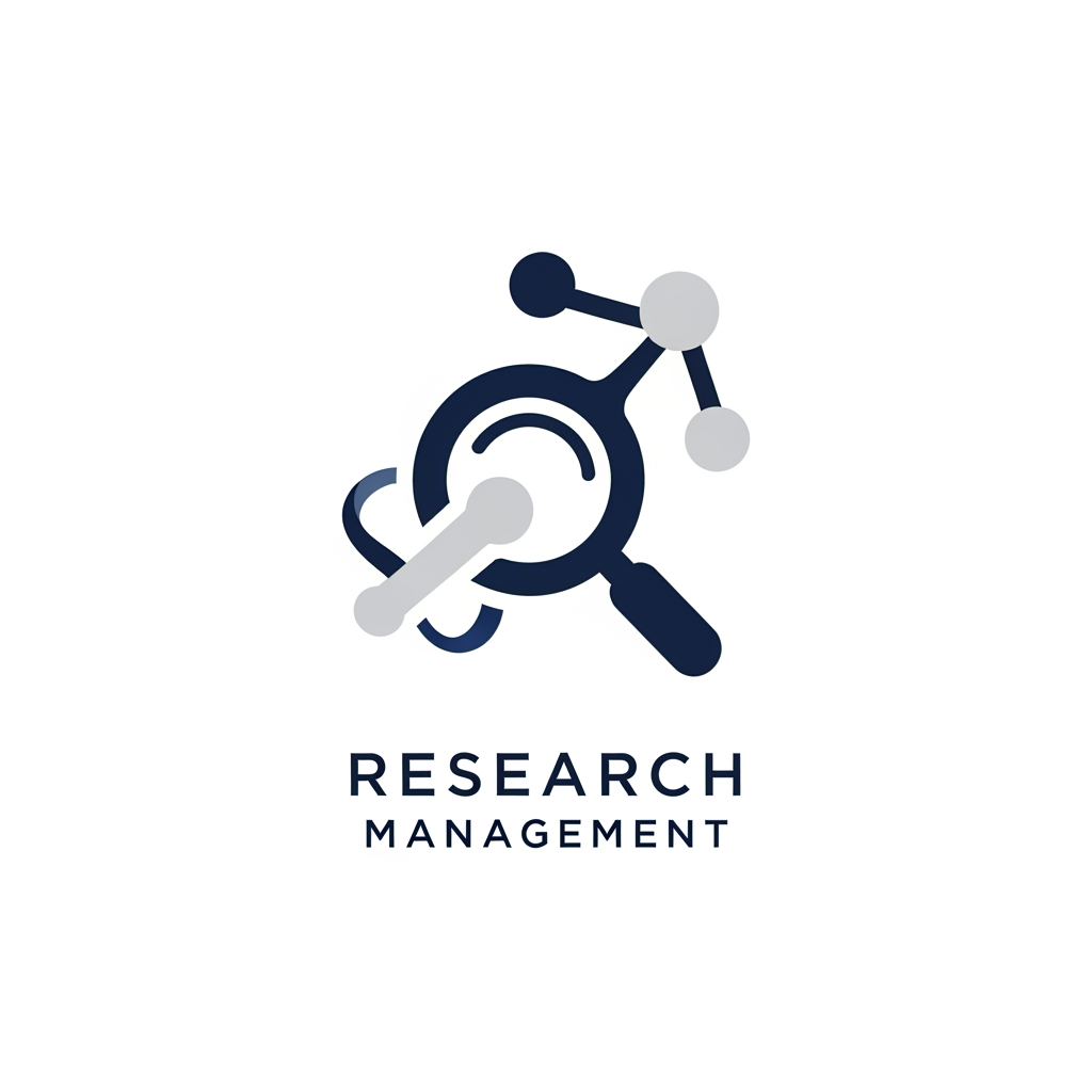AI Design for A modern, minimalist logo design for a research management system