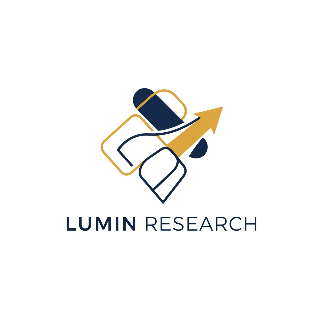 AI Design for A professional and minimalist logo design for a college research management system, featuring clean geometric shapes that symbolize connectivity, data organization, and academic growth. Use a sophisticated color palette of deep navy blue and academic gold, set against a pristine white background with sharp, modern typography and a high-end vector aesthetic.