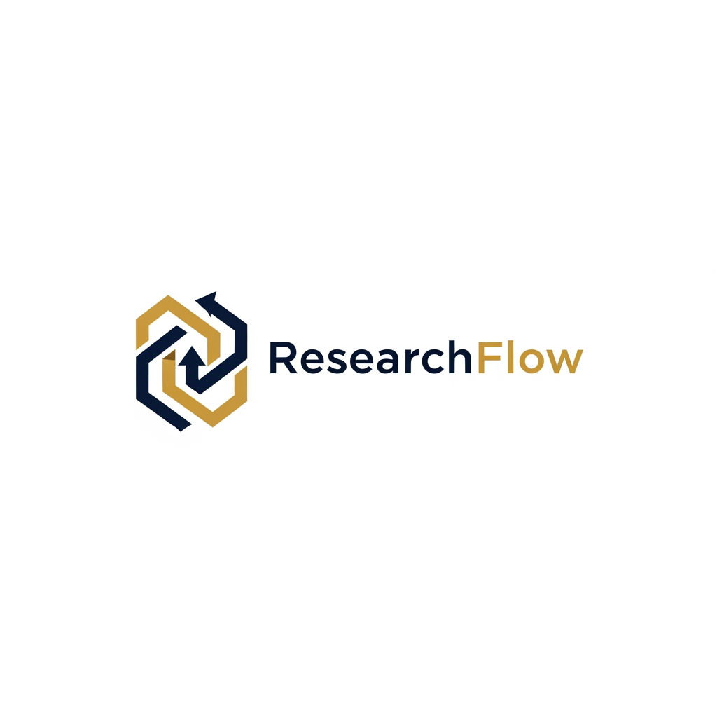 AI Design for A professional and minimalist logo design for a college research management system. The emblem features clean, interlocking geometric shapes representing data nodes and academic growth, rendered in a sophisticated palette of deep navy blue and metallic academic gold. Set against a pristine white background, the design utilizes sharp, high-end vector lines and modern, balanced typography to convey precision, intelligence, and academic excellence.