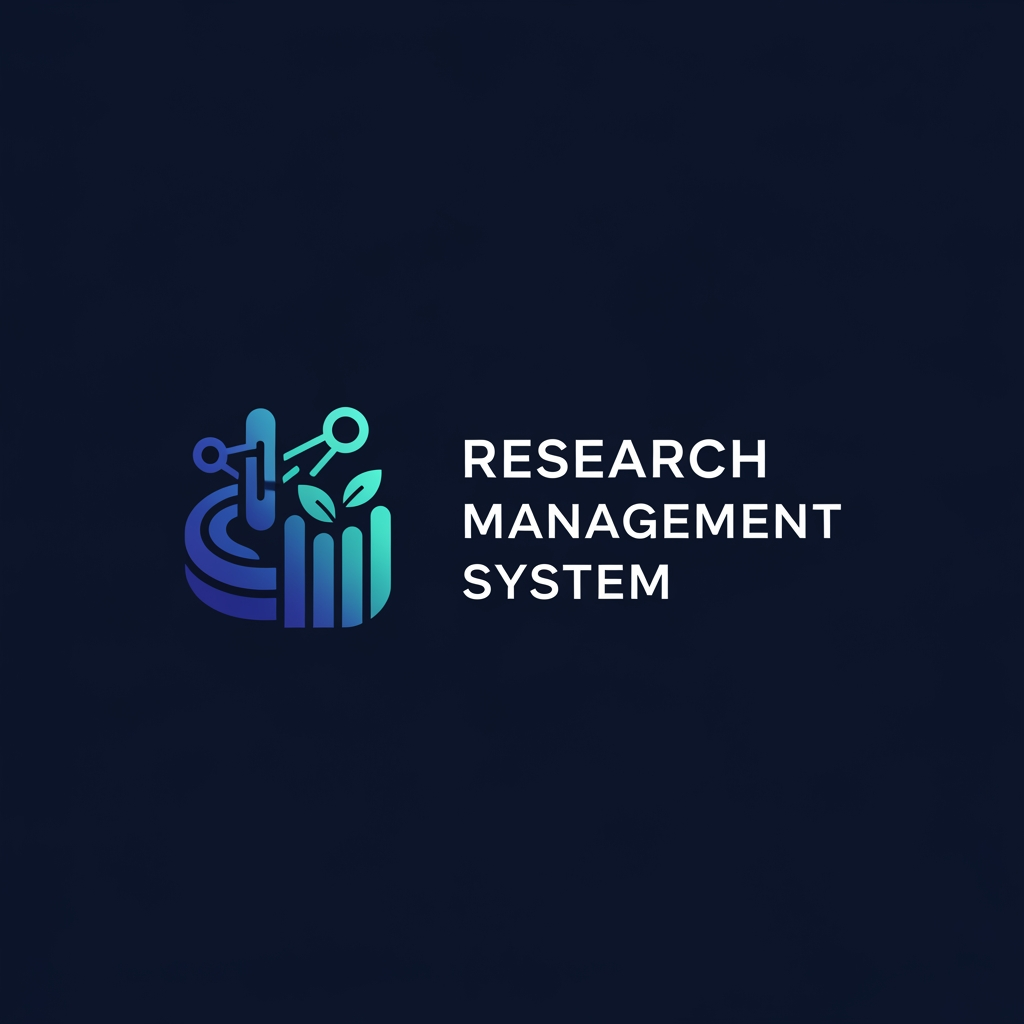 AI Design for I want logo for research management sysytem with trendy and professional UI format